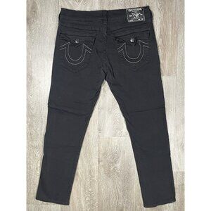 True Religion Rocco Relaxed Skinny Flap Pocket Black Jeans - Men Size 34 X 30